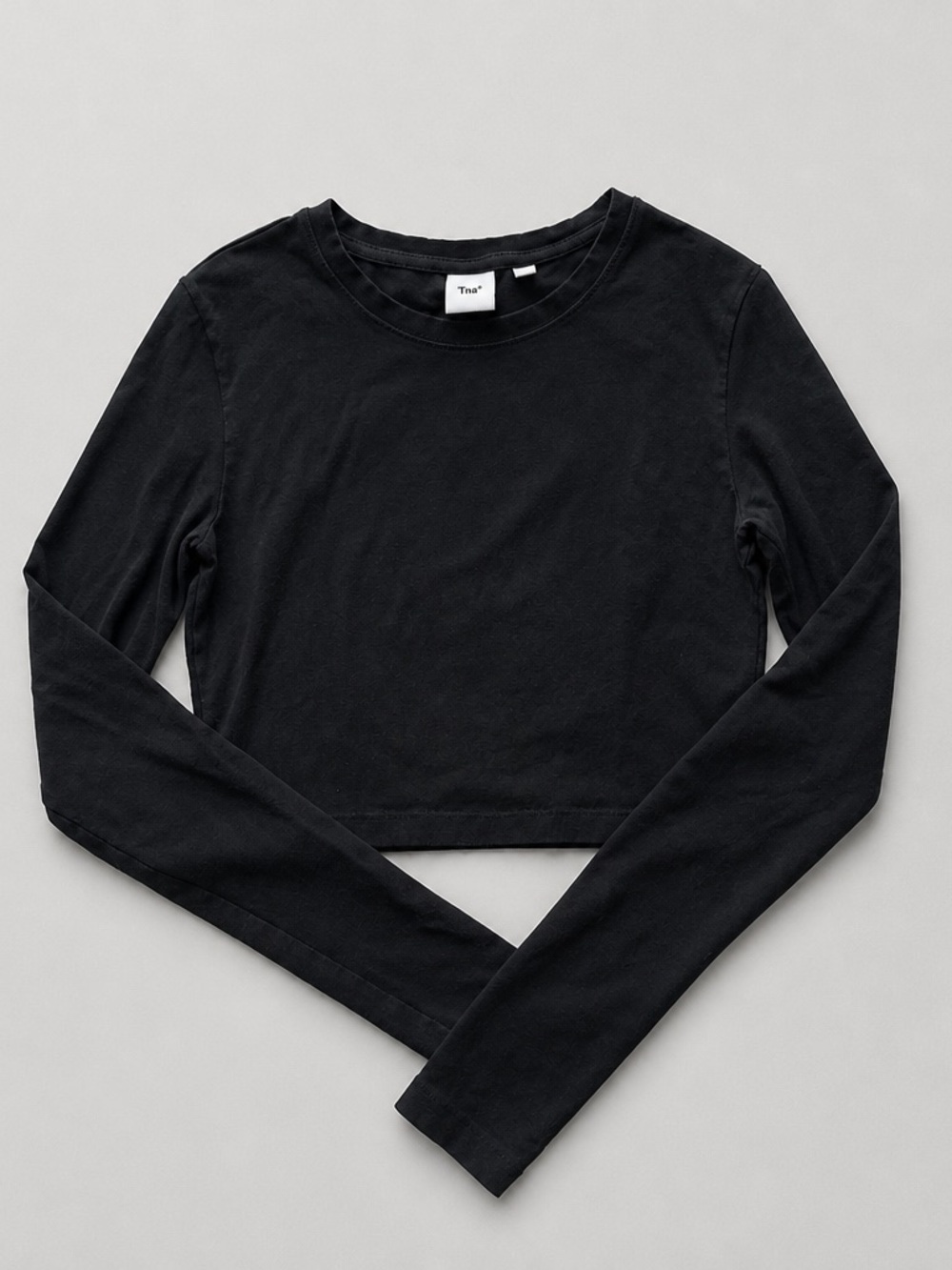 TNA Black Cropped Long-Sleeve Tee XS